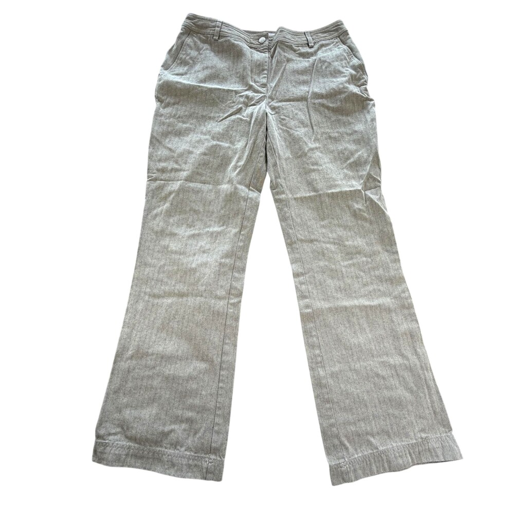 Isaac Mizrahi For Target Pants Womens 12 Gray Herringbone Twill Pleated 33x31